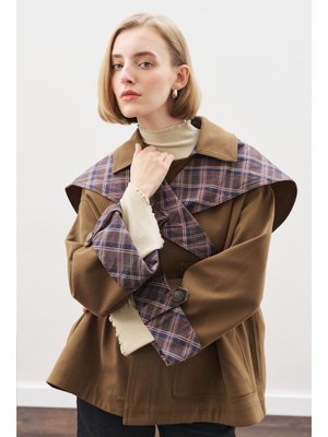 Haki Greta Şal Detaylı Parka Ceket