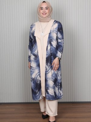 Lacivert Desenli Takım