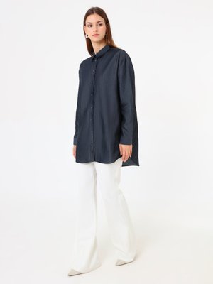 Exclusive Düğmeli Gömlek Koyu İndigo
