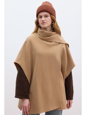 Camel Atkılı Kaşe Panço