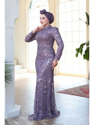 Boncuk İşlemeli Lila 51636lıla