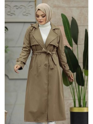 Düğmeli Vizon Trençkot 6103v