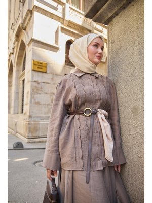 Monogram Pamuk İpek Eşarp