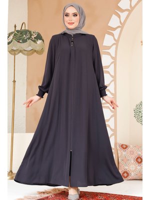 Fermuarlı Siyah Ferace 45294fu