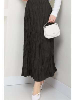 Beli Lastikli Kırışık Etek