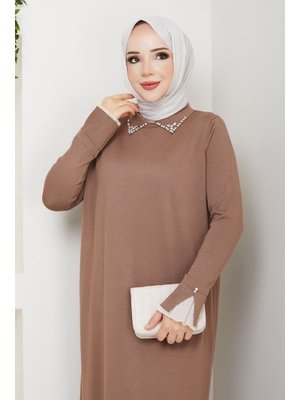 Kolu Dantelli Yaka Gömlek Elbise