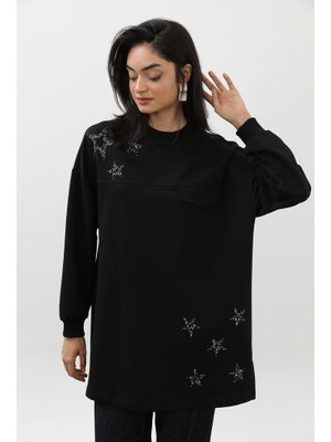 10736tun Yıldız Detaylı Basic Tunik