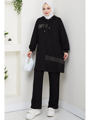 Siyah Zincir Detay Oysho İkili Takım