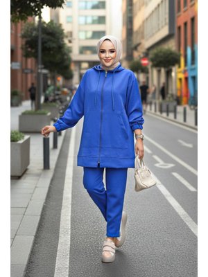 Fermuarlı Sax Mavisi İkili Takım 10400sx