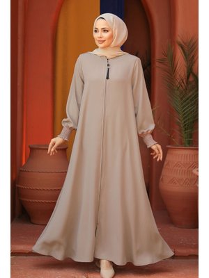 Fermuarlı Taş Abaya 26302tas