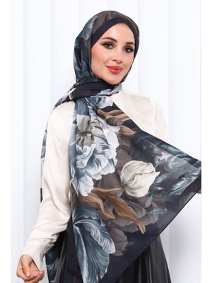 Zümrüt Yeşili Desenli Soft Dijital Şal