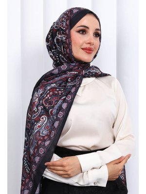 Siyah Desenli Kraş Şal