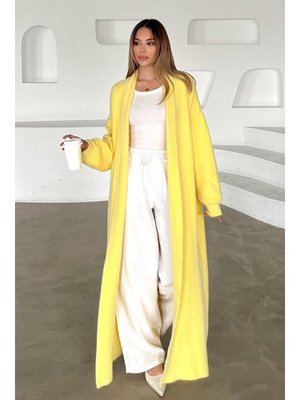 Sarı Uzun Salaş Triko Hırka