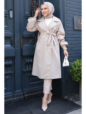 Kemerli Bej Trençkot 62181bej
