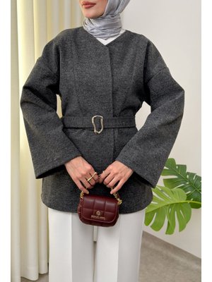 Antrasit Premium Kaşe Kaban