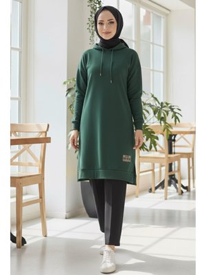 Zumrut Zümrüt Armalı Vortex Yırtmaçlı Tunik