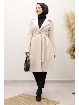 Bej Astarlı Ara Boy Fox Kaban