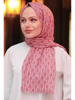 Desenli Bordo Şal 7534br
