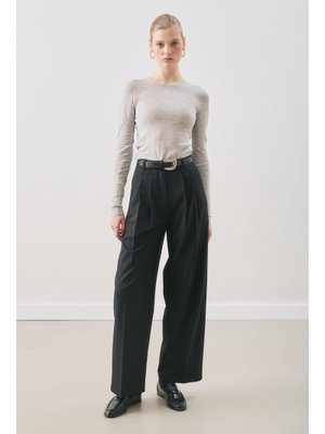 Siyah Classıc Pileli Pantolon
