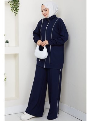 Lacivert Biyeli Oysho İkili Takım