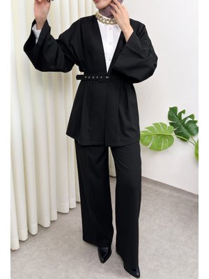 Siyah Kemerli Kimono Takım