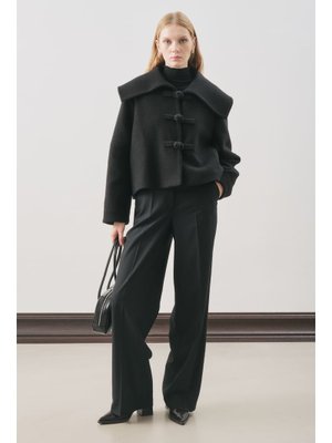 Siyah Isabel Kısa Kaşe Ceket