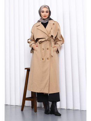 Vizon Kravuze Yaka Astarlı Kaşe Kaban