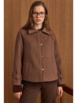 Çıt Kapamalı Pat Detaylı Kısa Kaban A.kahve