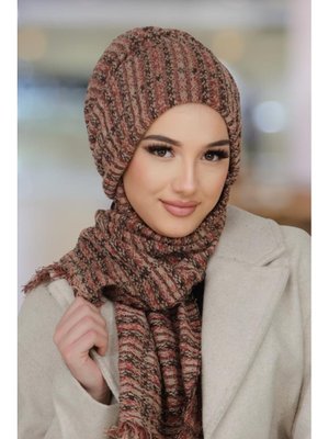 Taba Triko Kelebek Bone Şal