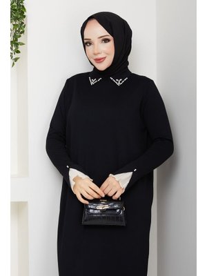 Kolu Dantelli Yaka Gömlek Elbise