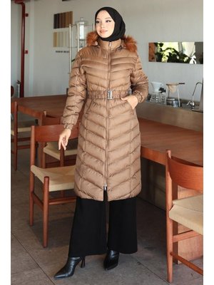 Taba Kapüşonlu Şişme Mont