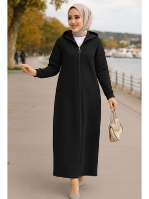Kapüşonlu Siyah Kap 72231s