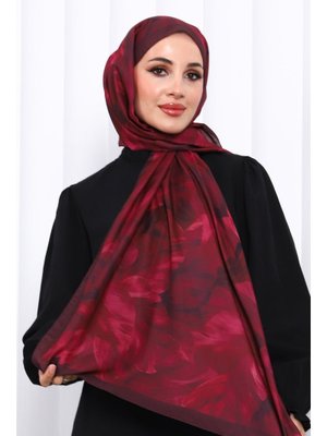 Mürdüm Desenli Soft Dijital Şal