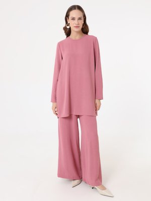Koyu Gül Aerobin Basic Tunik & Pantolon İkili Takım