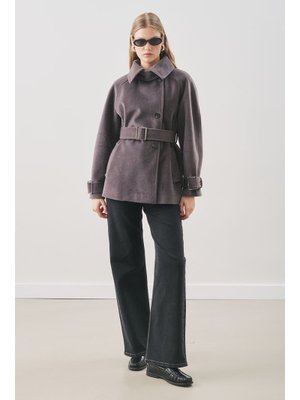 Antrasit Premıum Kaşe Geniş Kaban