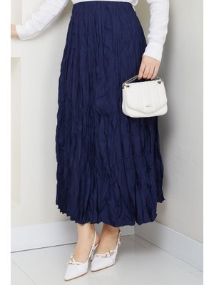 Beli Lastikli Kırışık Etek