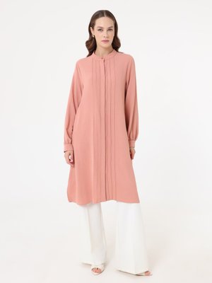 Pembe Önü Nervür Detaylı Aerobin Uzun Tunik