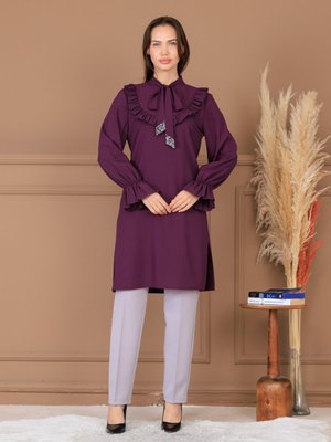 Mürdüm Asel Tunik Pantolon İkili Takım