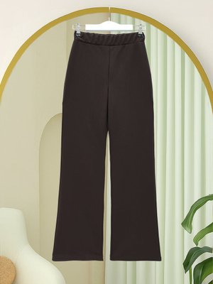 Kahve İthal Kumaş İspanyol Paça Pantolon