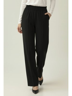Siyah Puf Scuba Pantolon