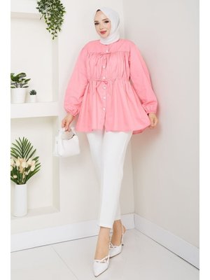 Büzgülü Bağlama Detaylı Gömlek