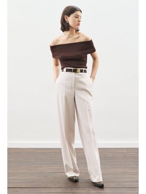 Bej Uzun Paça Straıght Pantolon