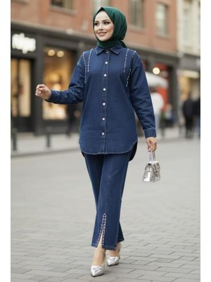 Ceket Pantolon İkili Kot Lacivert Takım