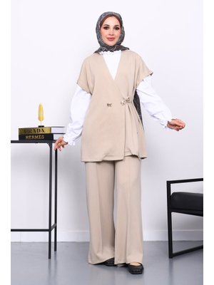 Taş Yelek Pantolonlu Cupra Modal Takım