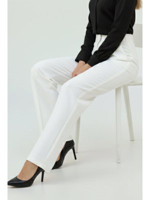 Beyaz Cepli Palazzo Pantolon