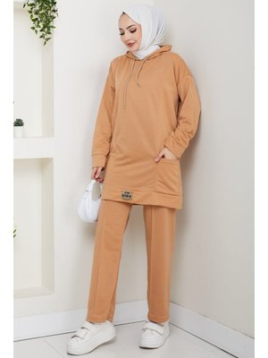 Vizon Çift Cepli Kapüşonlu İkili Takım