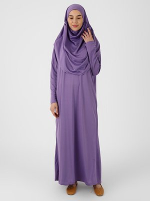 Lila Zenane Tek Parça Namaz Elbisesi