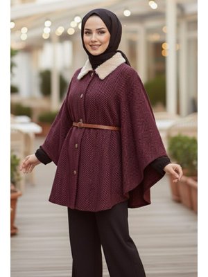 Kırmızı Zikzak Desenli Kemerli Pamço