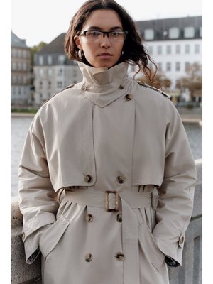 Zurıch Oversıze Trençkot Kum