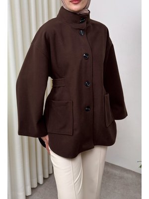 Kahverengi Hakim Yaka Kaşe Ceket